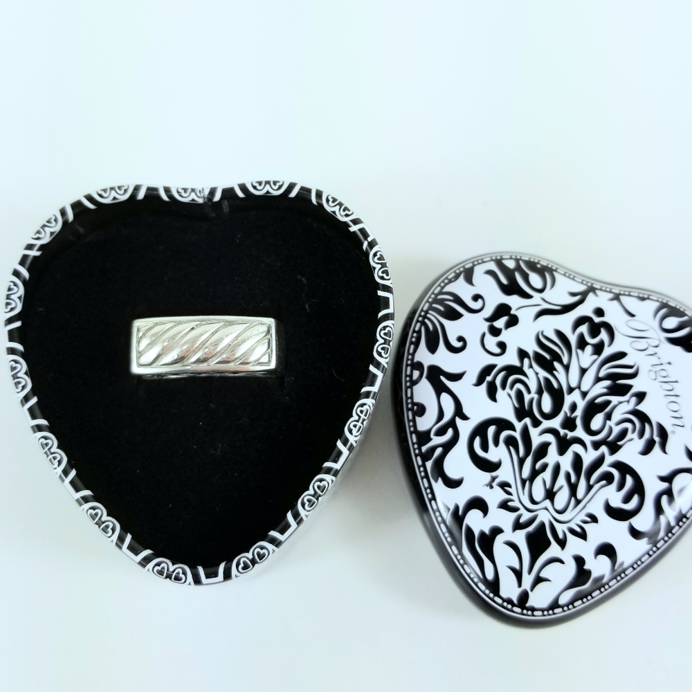 Sz 5.5 Brighton Sterling Silver Bold Cable Scroll Ring Retired